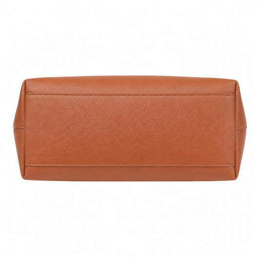 UrbanTote Tan Structured Tote Handbag with Dual Handles