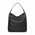 UrbanTote Black Hobo Shoulder Bag with Zip Closure