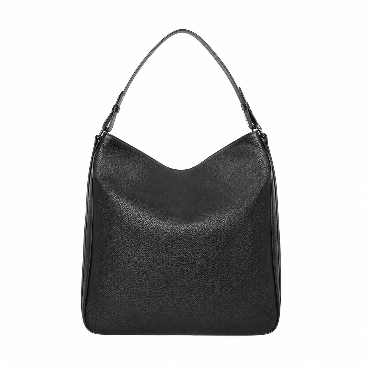 UrbanTote Black Hobo Shoulder Bag with Zip Closure