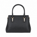 UrbanTote Black Structured Tote Handbag with Zip Closure