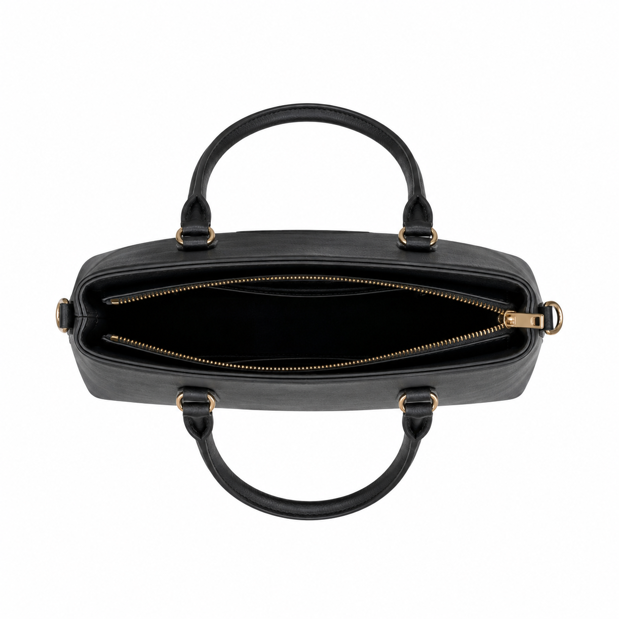 UrbanTote Black Structured Tote Handbag with Zip Closure