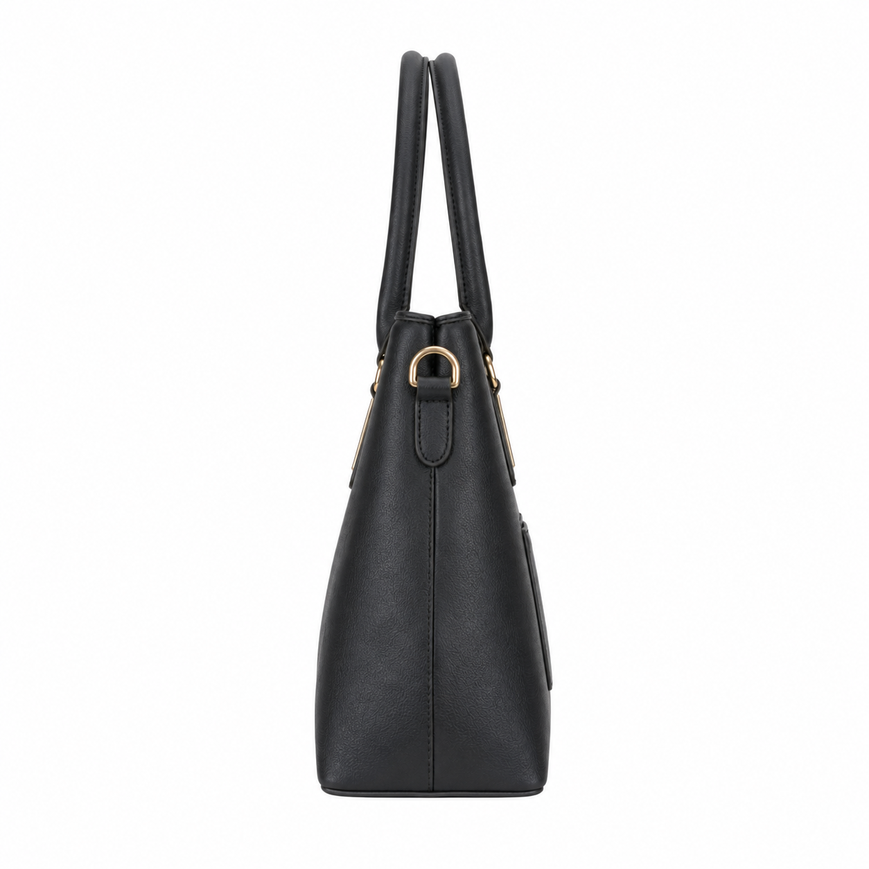 UrbanTote Black Structured Tote Handbag with Zip Closure