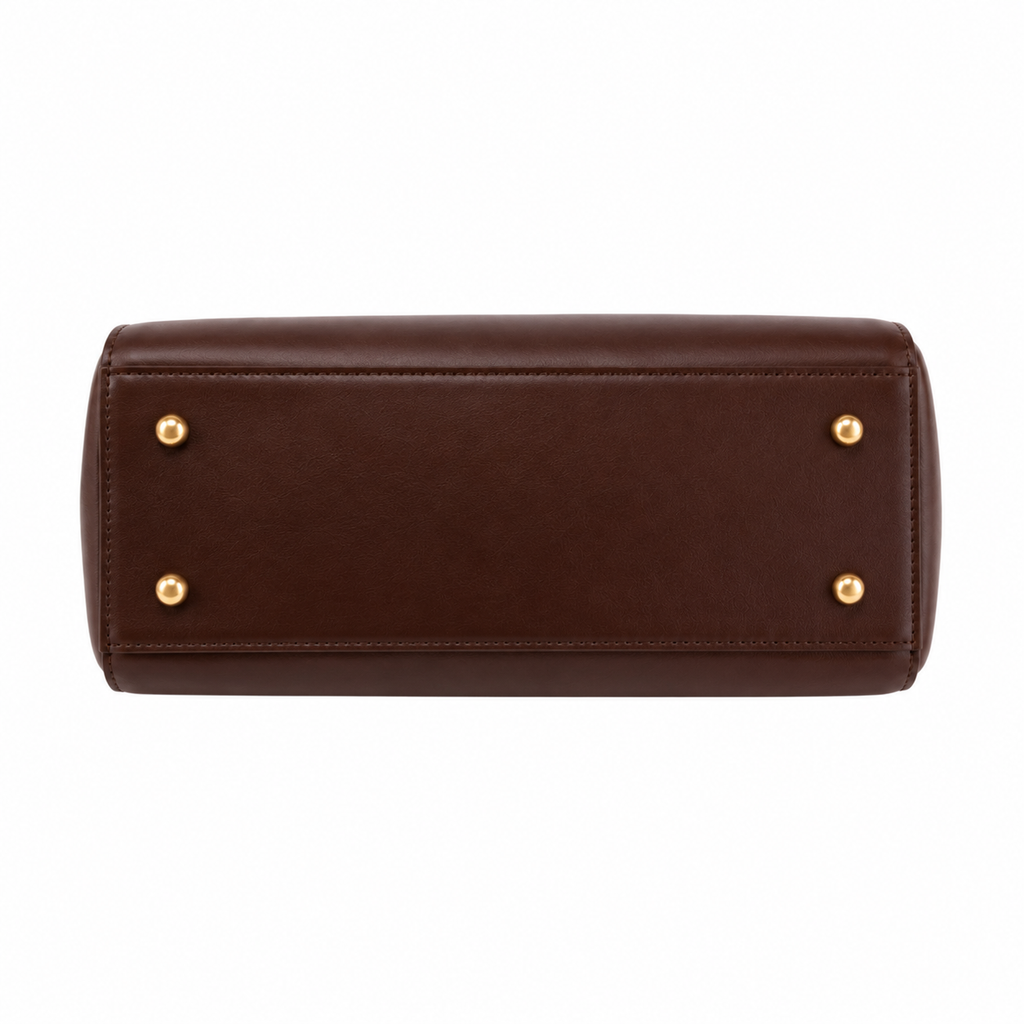 UrbanTote Brown Structured Satchel Handbag with Dual Handles