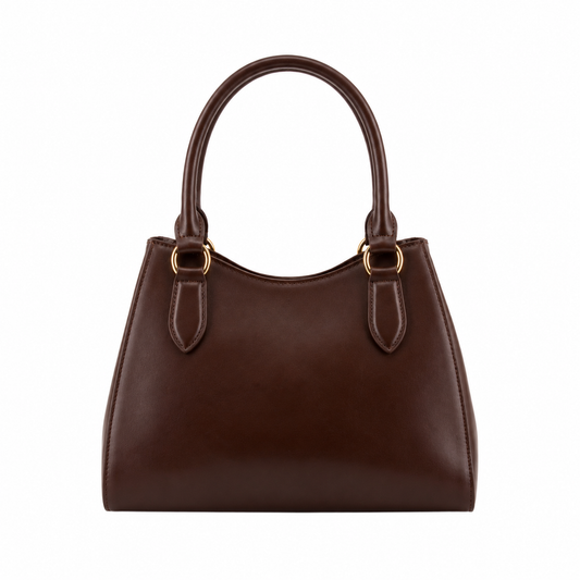 UrbanTote Brown Structured Satchel Handbag with Dual Handles