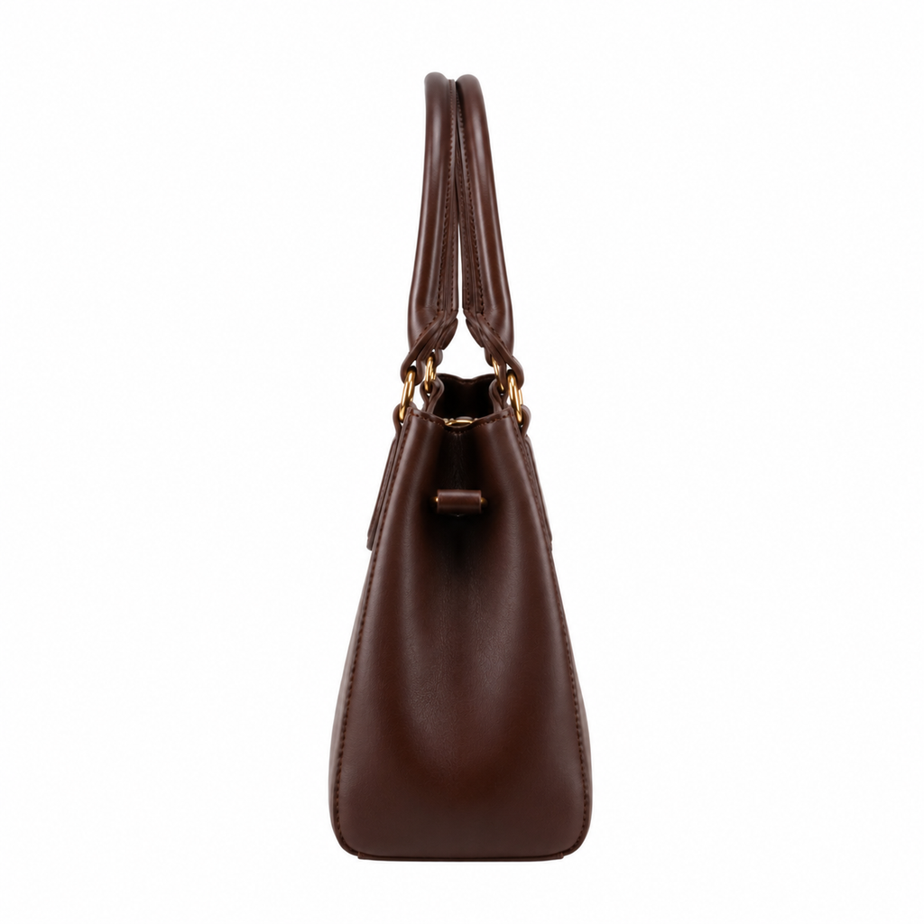 UrbanTote Brown Structured Satchel Handbag with Dual Handles