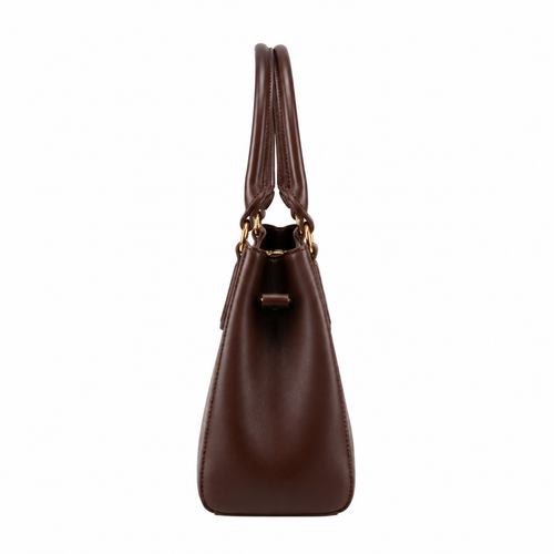 UrbanTote Brown Structured Satchel Handbag with Dual Handles