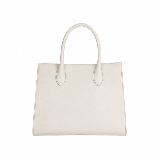 UrbanTote Ivory Structured Tote Bag for Women