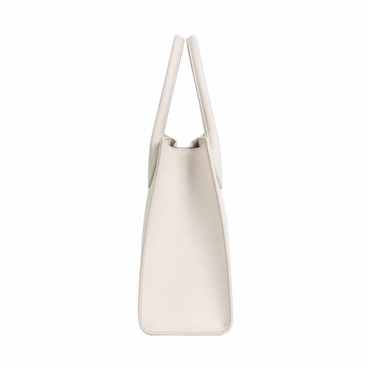 UrbanTote Ivory Structured Tote Bag for Women