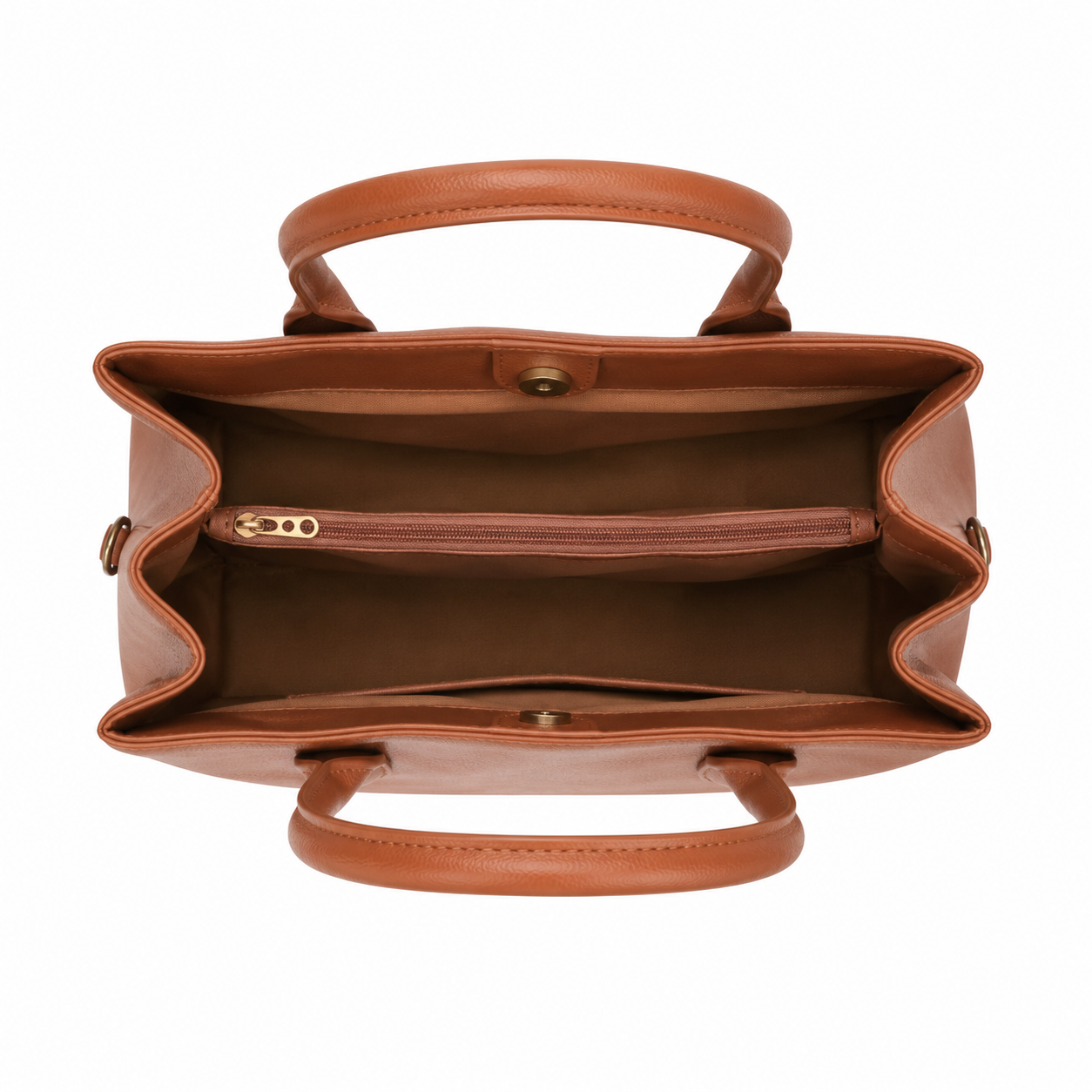 UrbanTote Tan Structured Tote Handbag with Dual Handles