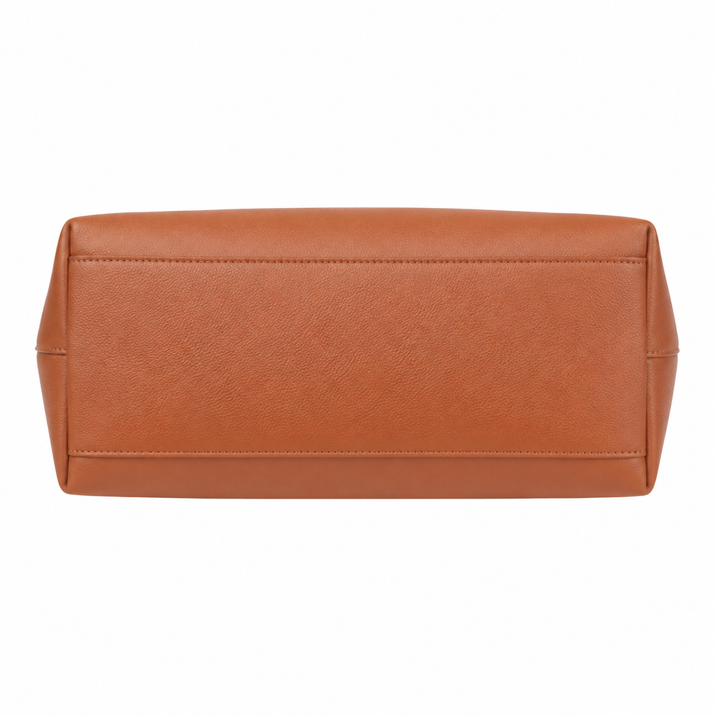 UrbanTote Tan Structured Tote Handbag with Dual Handles