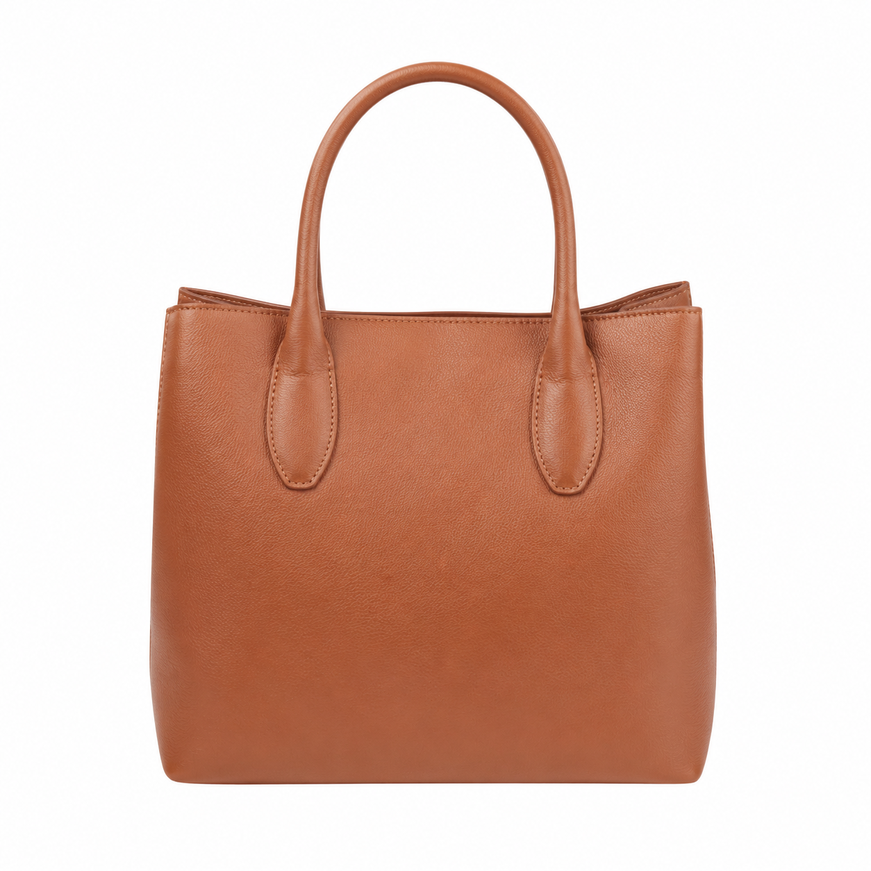 UrbanTote Tan Structured Tote Handbag with Dual Handles
